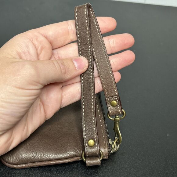 Fossil Small Wristlet Wallet With Embellishments Stripes Brown 6 x 4 Inches - Picture 6 of 11